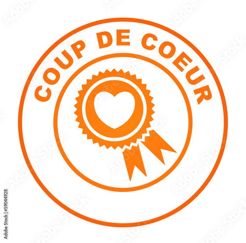 coup de coeur sur bouton web rond orange