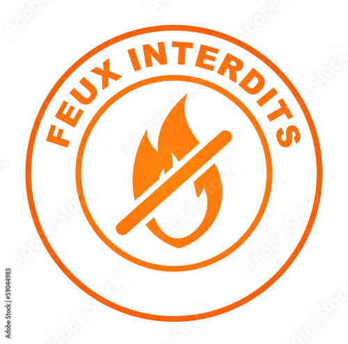 feux interdits sur bouton web rond orange photo