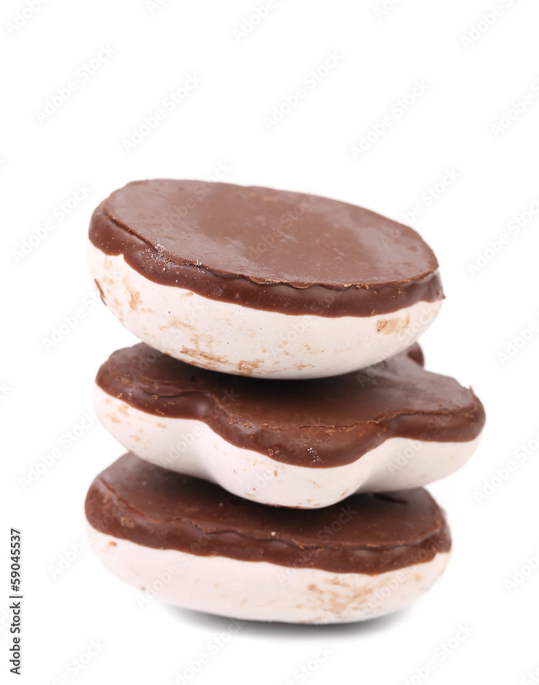 Stack of white Kisses Cookies with chocolate Stack of white Kisses Cookies with chocolate