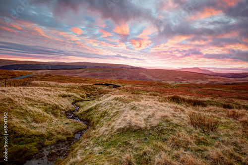 Obraz na plátně Yorkshire Dales At Sunset