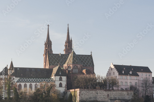 Basel, historisches Münster, Altstadt am Rhein, Schweiz