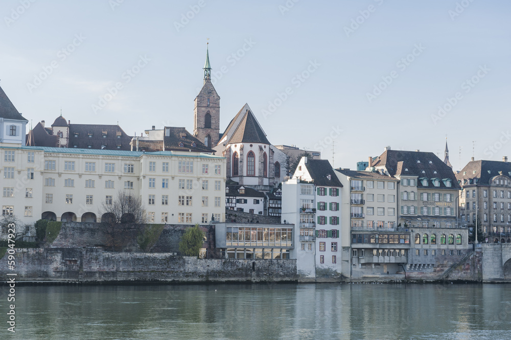Basel, historische Altstadt, Martinskirche, Grossbasel, Schweiz