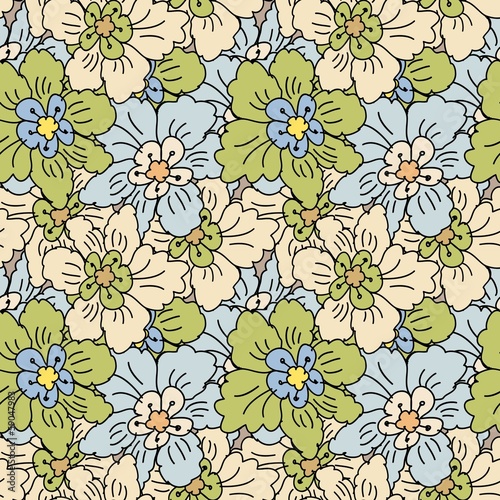 Wallpaper Mural Vintage floral  Seamless Pattern Torontodigital.ca
