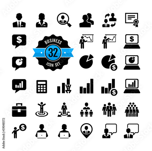 Office people icon set. Business, career, finance