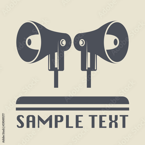 Megaphone icon or sign, vector