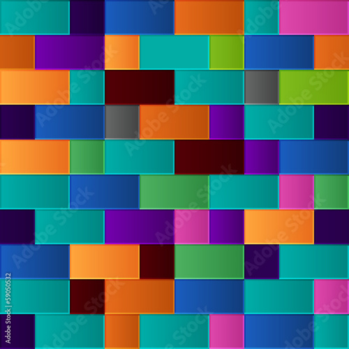Seamless pattern of multicolored tiles
