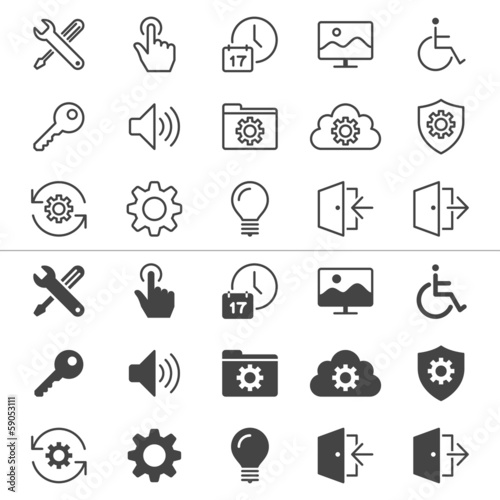 Setting thin icons, included normal and enable state.
