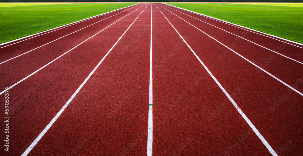 New running track with green grass abstract,texture,background