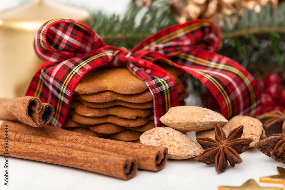 Fototapeta premium Christmas sweets, closeup