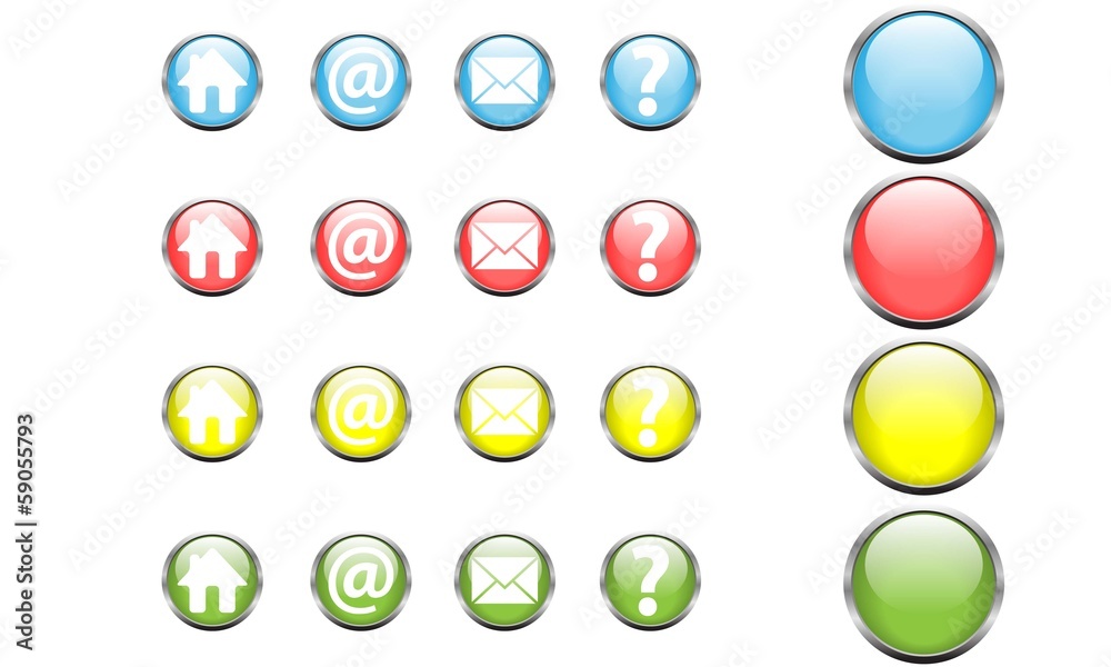 Glossy web buttons- vector set Glossy web buttons- vector set
