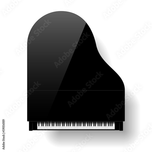 Fényképezés Black grand piano top view