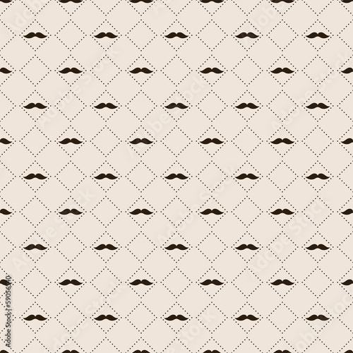 Seamless pattern with mustache