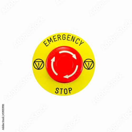 Red emergency button switch photo