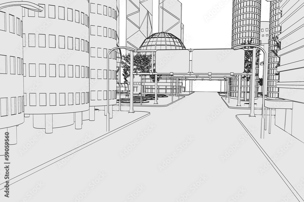 Fototapeta premium cartoon image of modern city