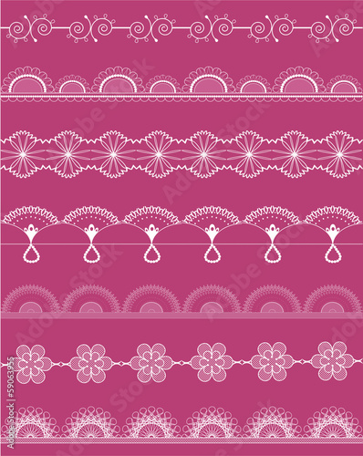 Vector white fine openwork lace kit
