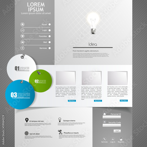 Clean Modern Website template in editable vector format 