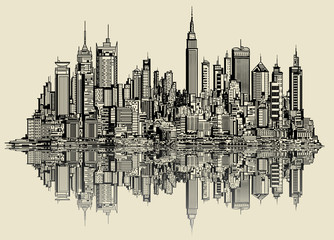 Poster Art Studio New York Skizze in Schwarzweiss  © Isaxar