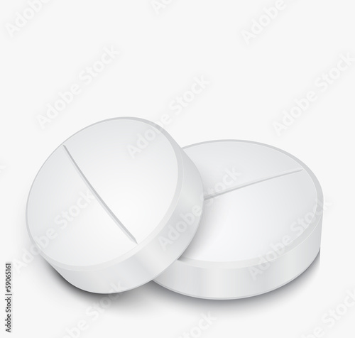 White Pill on gray background
