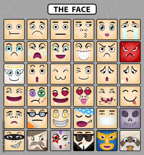 Quadro su tela face icons