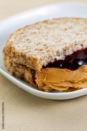 Creamy Peanut Butter and Jelly Sandwich