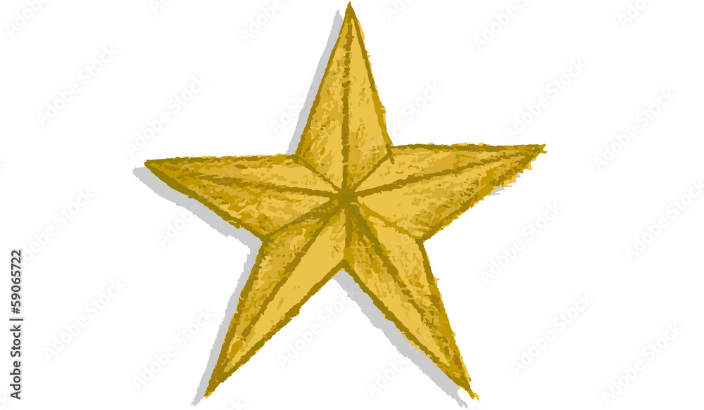 Hand drawn gold vector star Hand drawn gold vector star