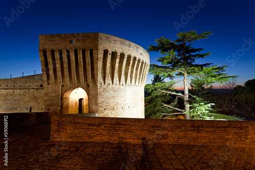 Mondavio, la Rocca Roveresca all'imbrunire photo