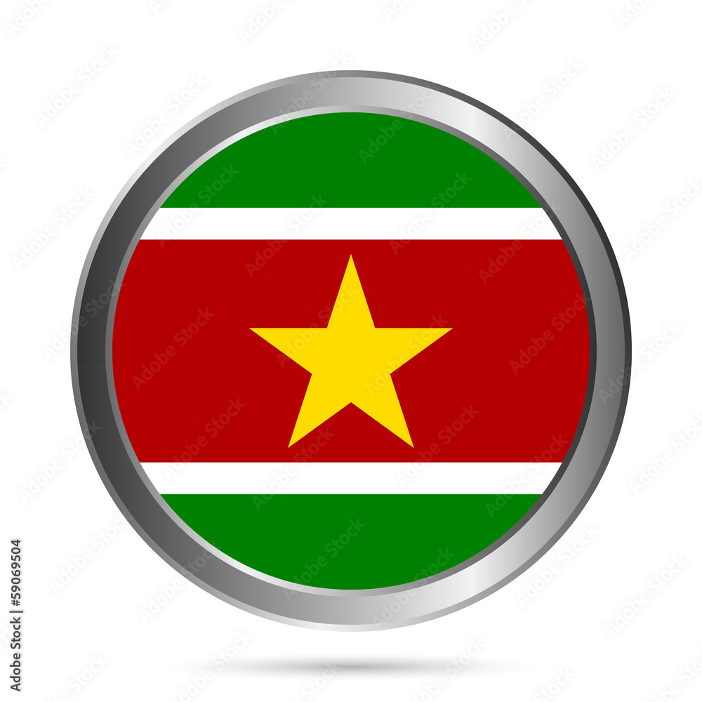 Suriname flag button. Suriname flag button.