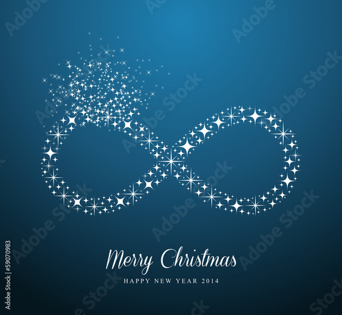 Infinite Merry Christmas and Happy New Year stars greeting card
