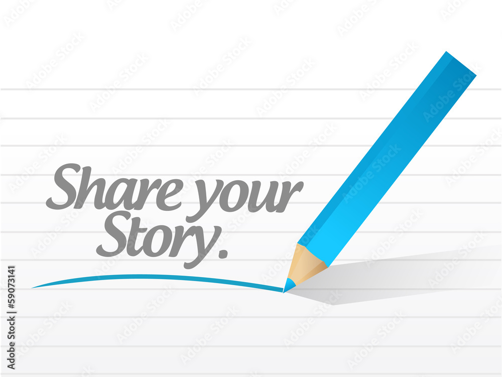 share your story message illustration design share your story message illustration design