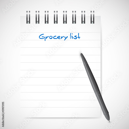 Wallpaper Mural grocery list notepad illustration design Torontodigital.ca