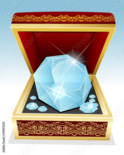 Big brilliant diamond in gift box