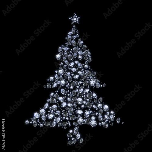 Abstract luxury diamond christmas star - clipping path