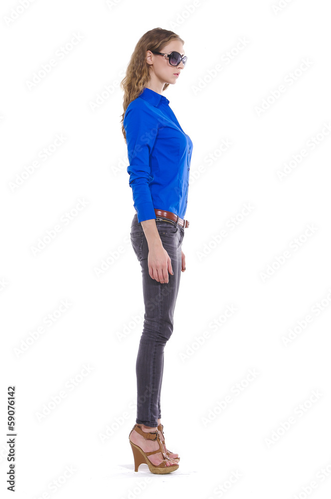 Full body fashion model in sunglasses posing Full body fashion model in sunglasses posing