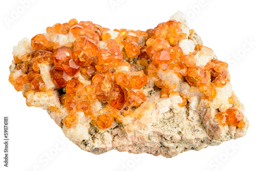 Spessartine garnet crystals photo