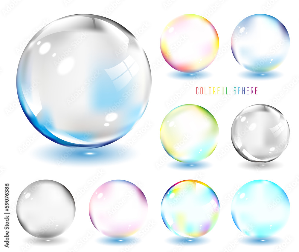 Fototapeta premium 虹色のシャボン玉 glass ball