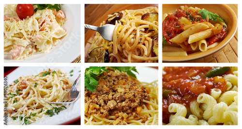  set of different italian pasta.