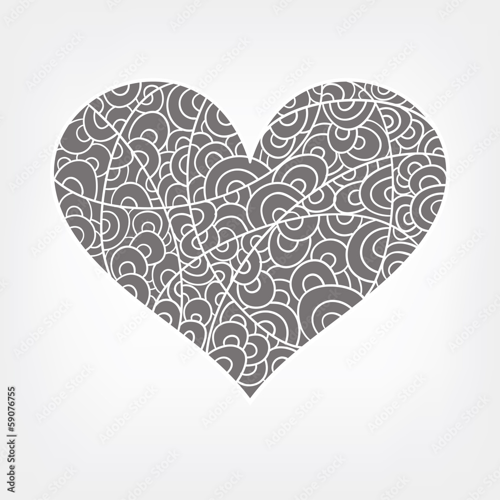 Vector abstract heart in white