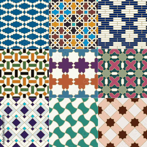 seamless moroccan islamic tile pattern