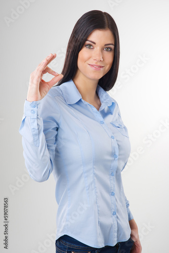 woman with okay gesture