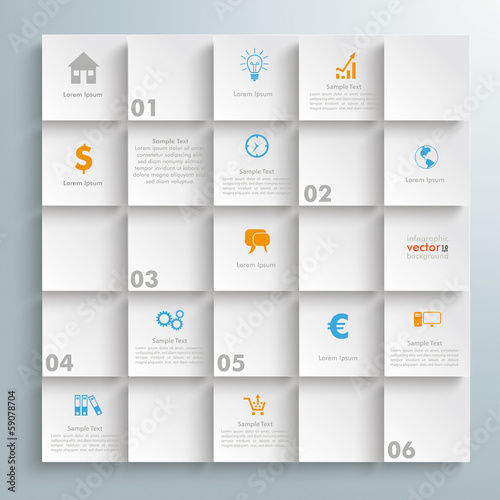 White Square And Shadows Infographic Design