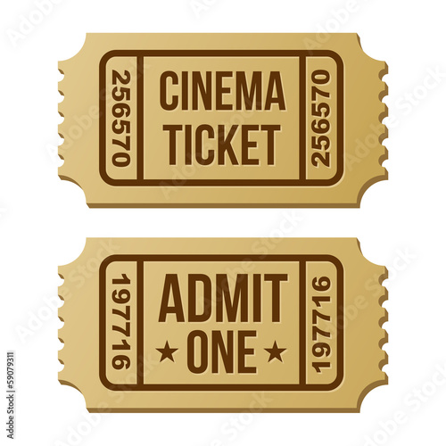 Retro cinema ticket.