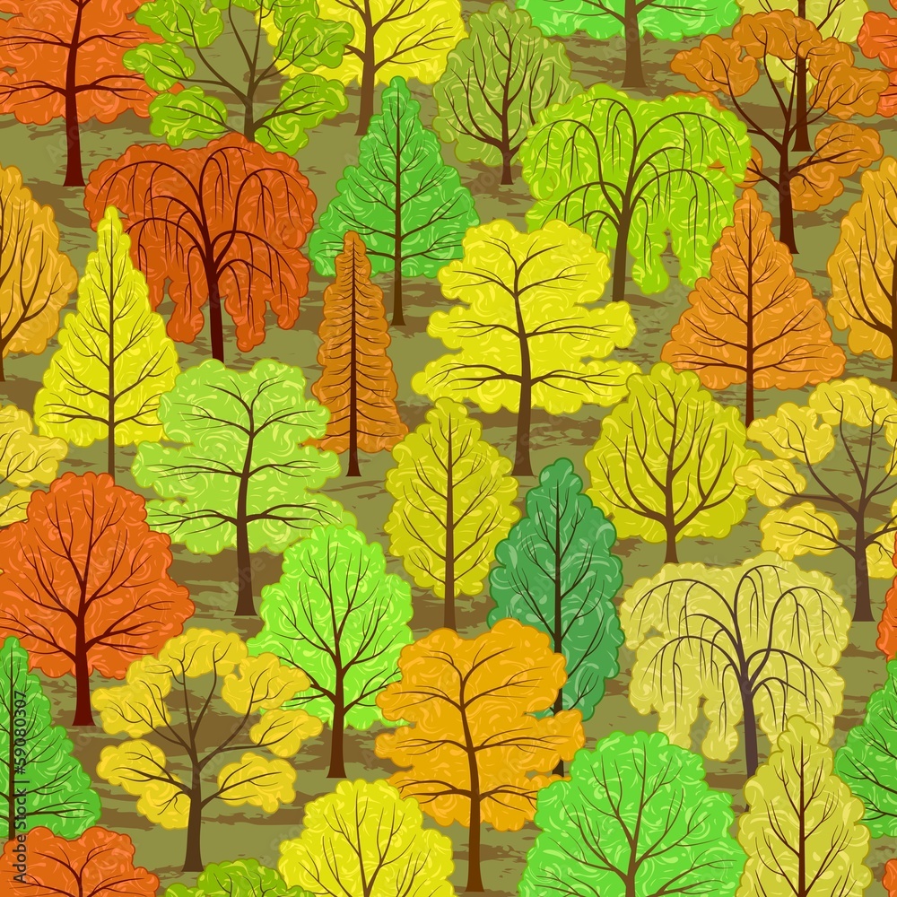 Fototapeta premium abstract autumn forest seamless background