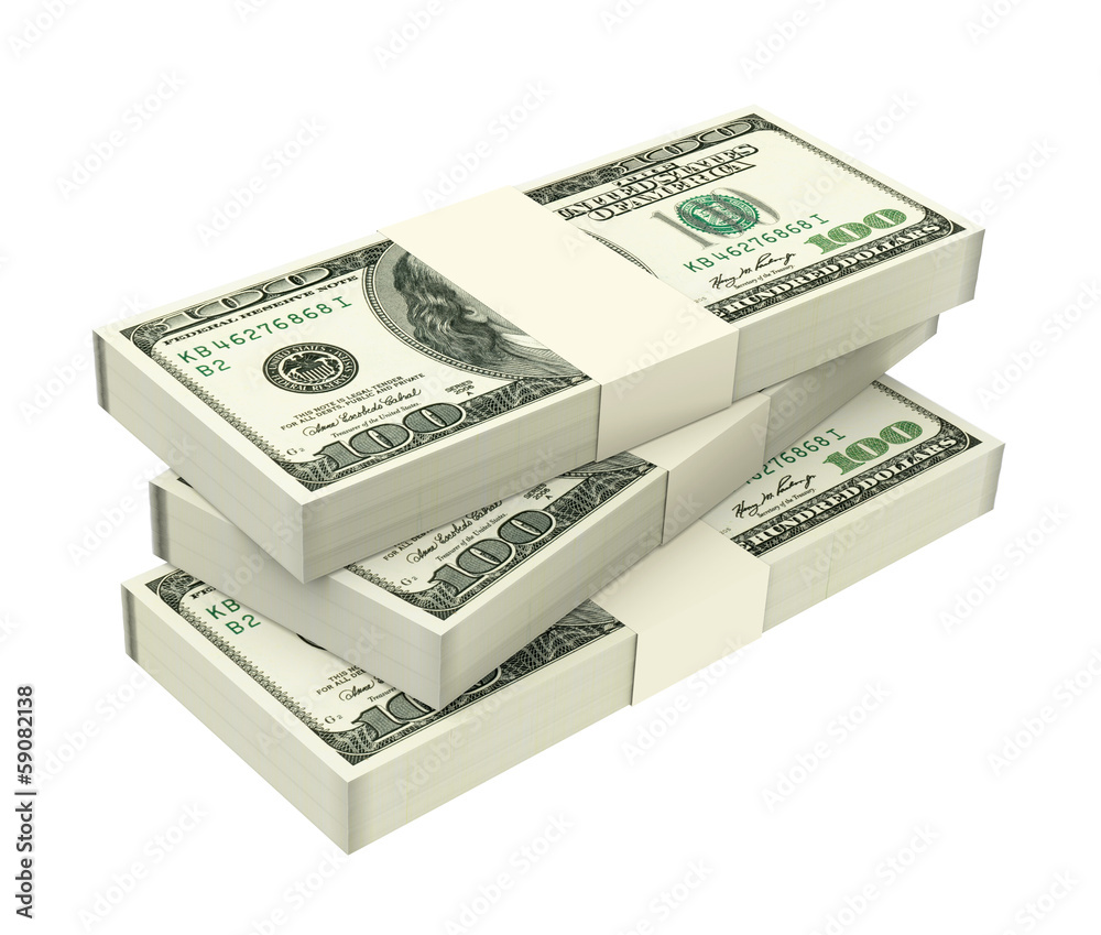 Dollars money isolated on white background. Dollars money isolated on white background.