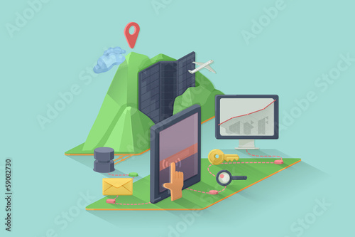 Computer device vector illustration, web design