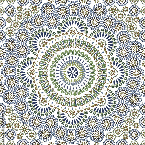 Seamless pattern in mosaic ethnic style.