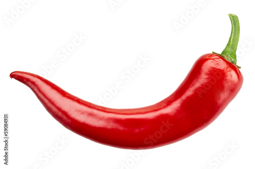 Leinwand Poster Red hot Chili-Pfeffer auf einem weißen Hintergrund