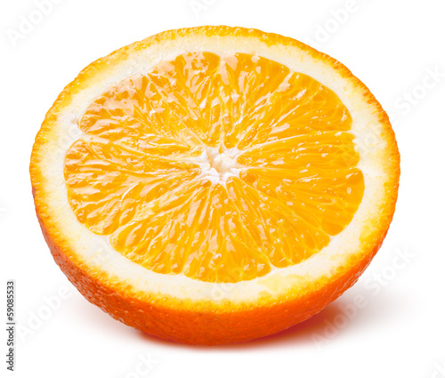 Slice of orange. Fruit isolated on white