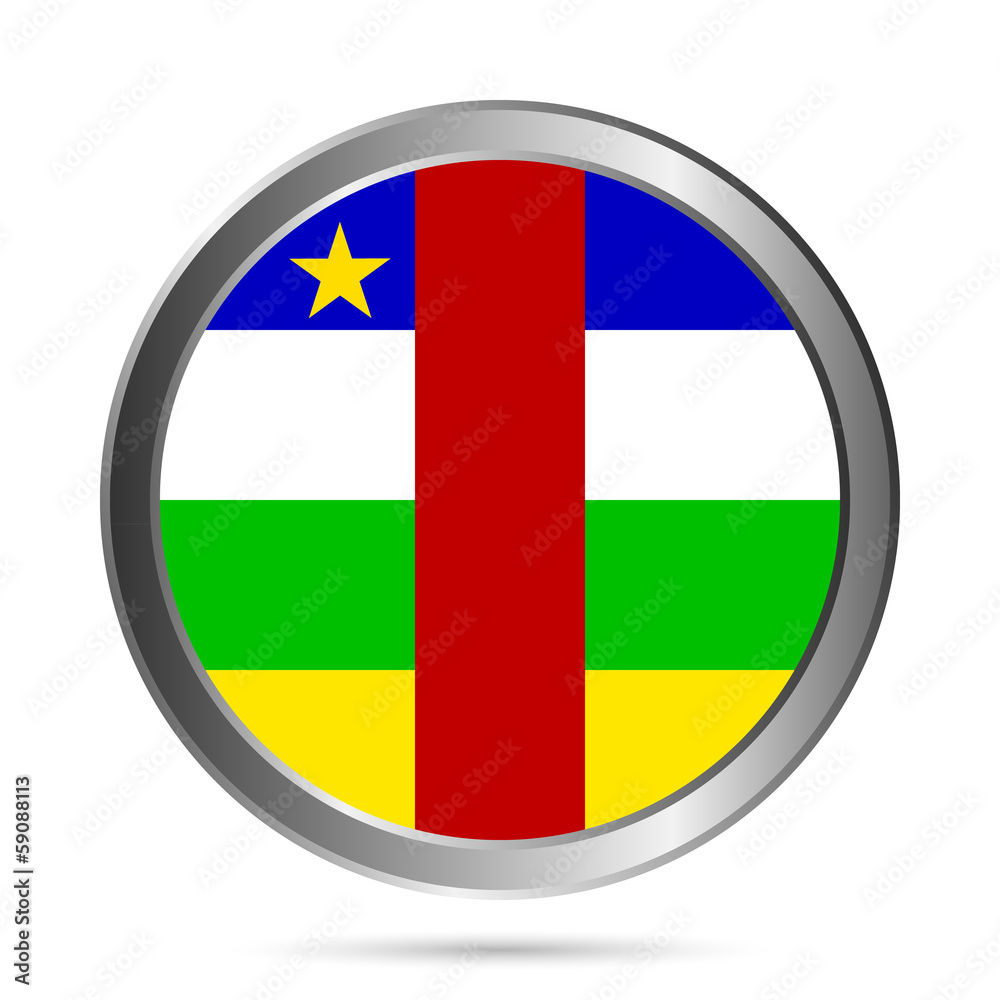 Obraz premium Central African Republic flag button.