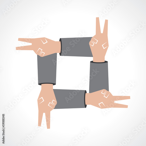 creative victory hand icon - vector illustration