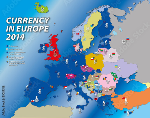 euro currency map 2014